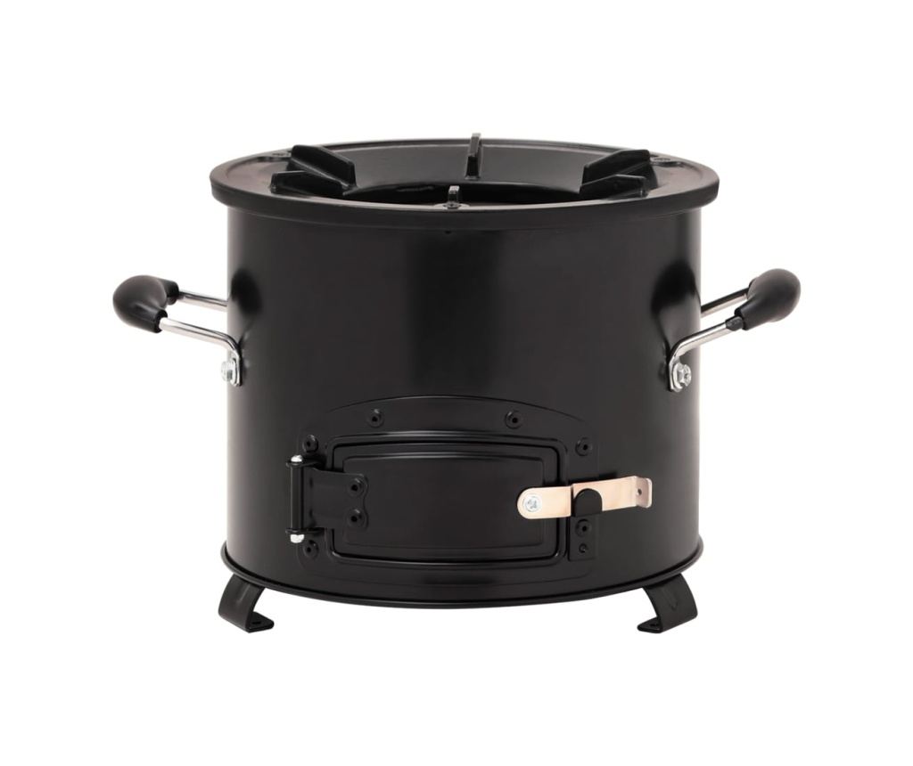 Къмпинг печка на дърва, черна, 36x26x22.5 см, метал - 3