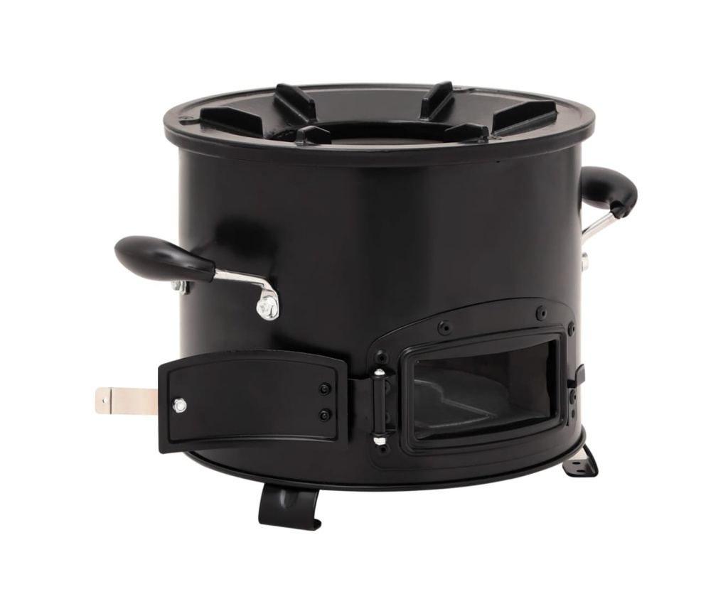 Къмпинг печка на дърва, черна, 36x26x22.5 см, метал - 4