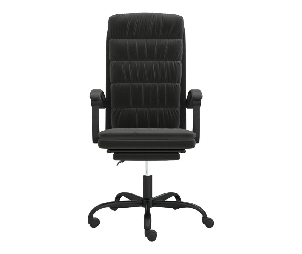 Obrotowe krzesło biurowe, czarne, aksamitne - 3
