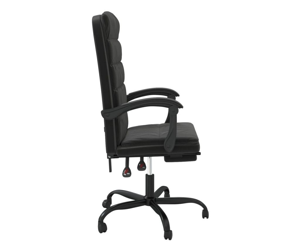 Obrotowe krzesło biurowe, czarne, aksamitne - 4