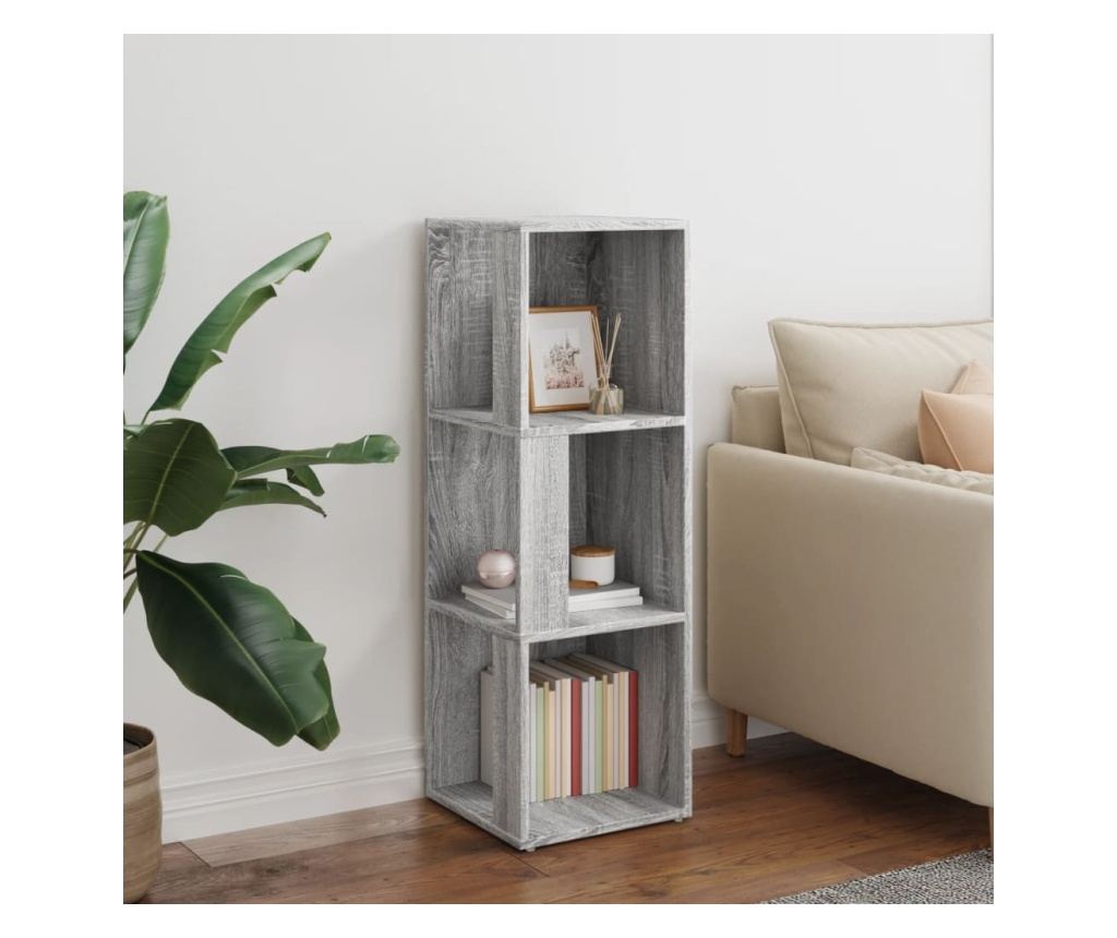 Ъглов шкаф, сонома сиво, 33x33x100 см, композитно дърво - 3