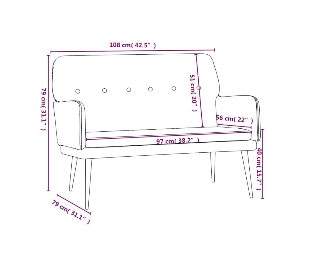 Диван, жълт, 108x79x79 см, кадифе - 8