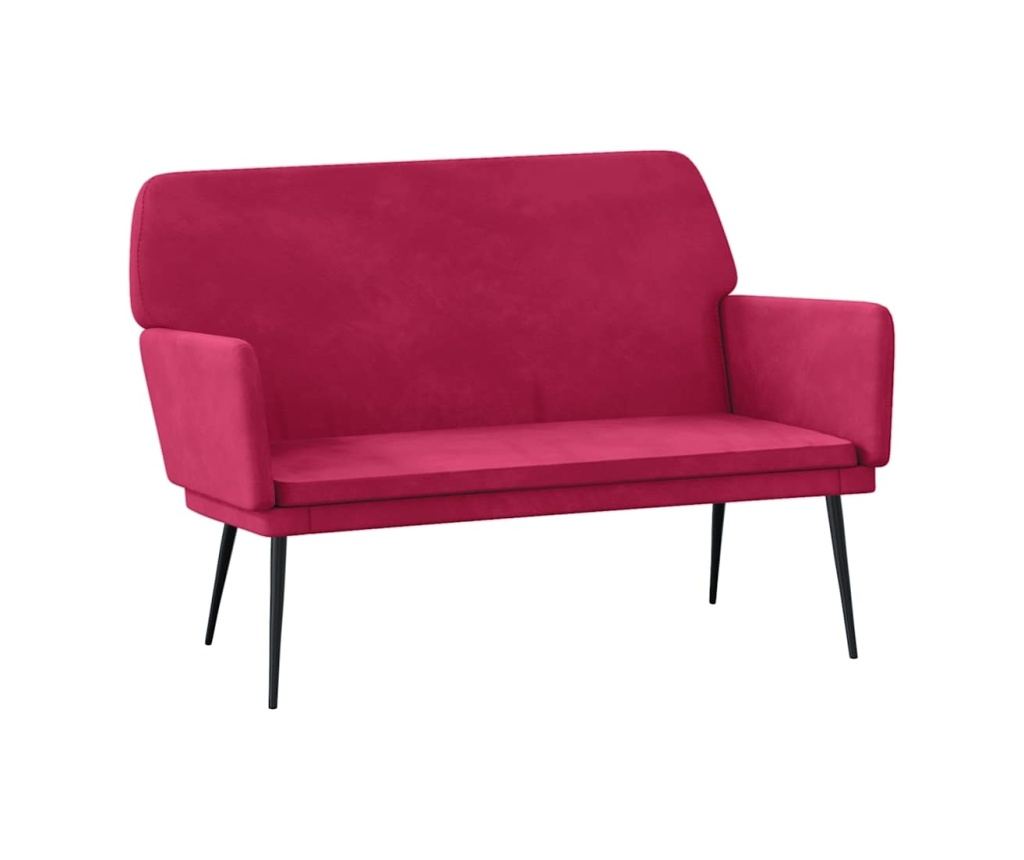 Диван, цвят вино, 108x79x79 см, кадифе - 2