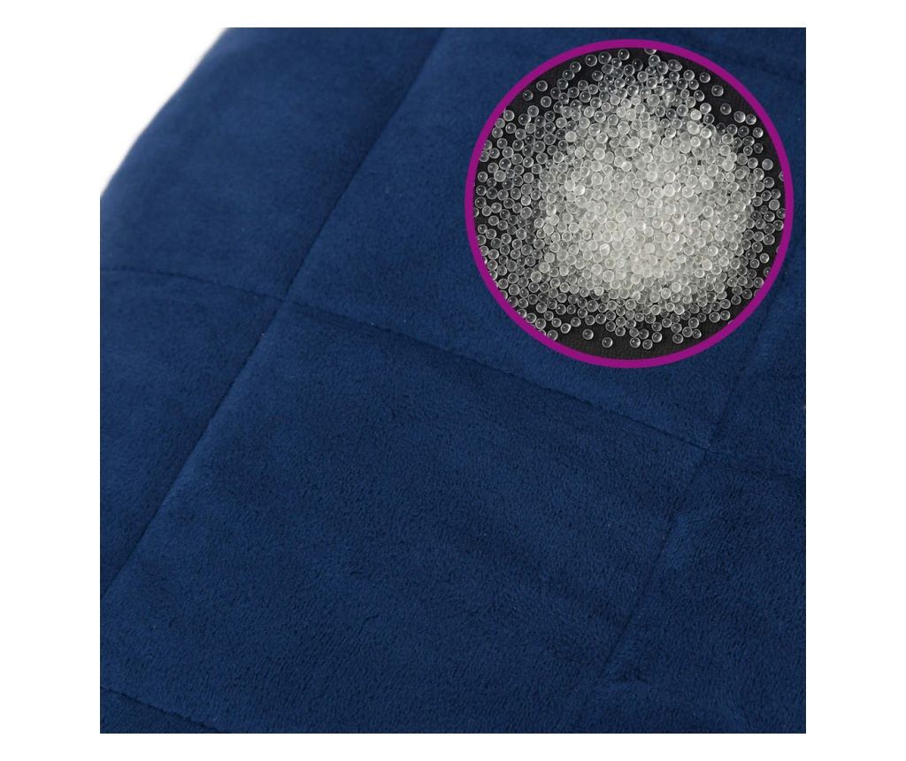 Утежечено одеяло, синьо, 200x225 см, 9 кг, текстилен материал - 6
