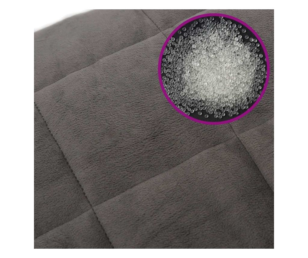 Утеждо одеяло с калъф, сиво, 200x225см, 9кг, текстилен материал - 6