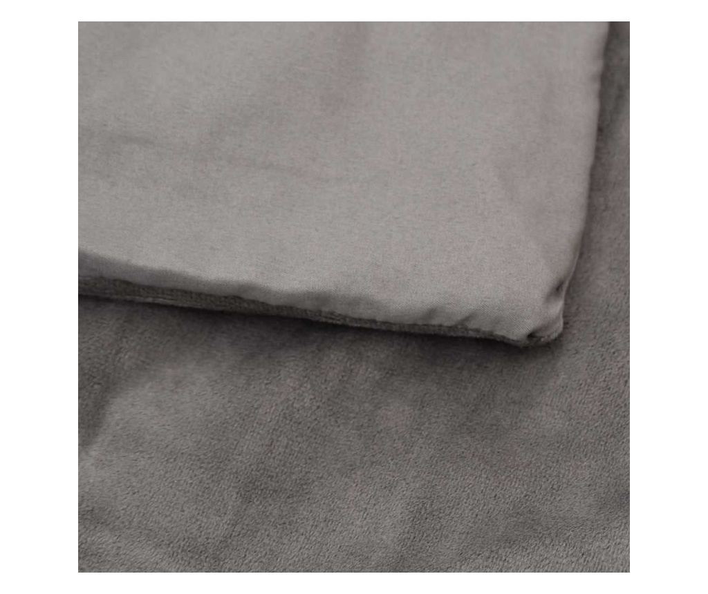 Утежелено одеяло с калъф, сиво, 150x200 см, 11 кг, текстил - 4