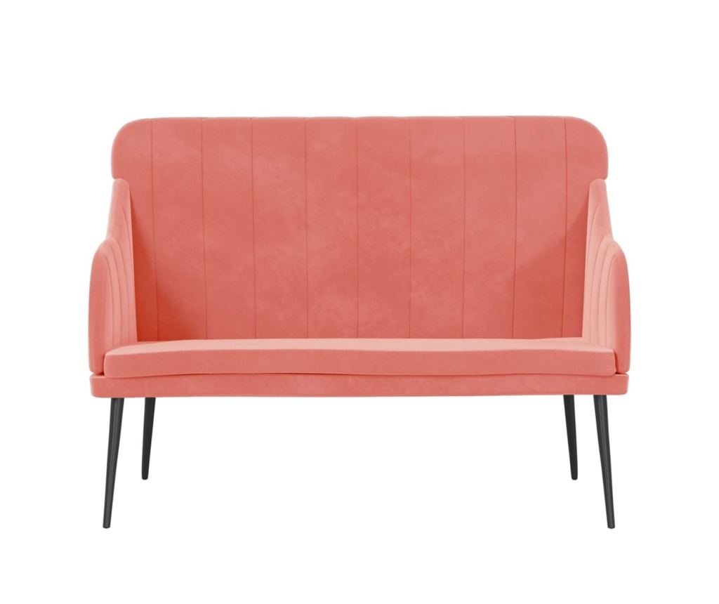 Диван, розов, 110x76x80 см, кадифе - 3