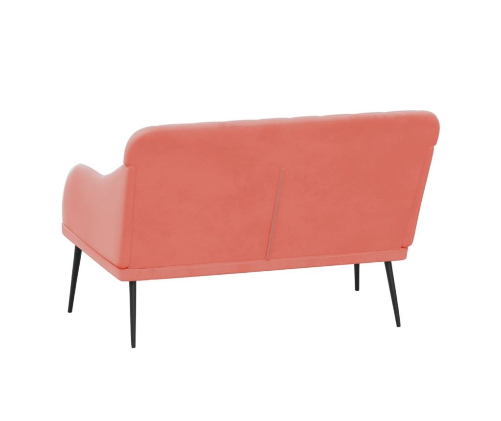 Диван, розов, 110x76x80 см, кадифе - 5