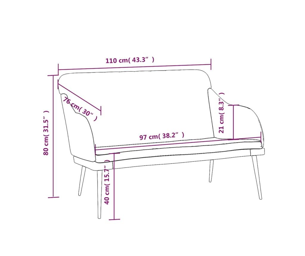 Пейка, синя, 110x76x80 см, кадифе - 8