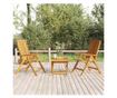 Комплект градински мебели, 3 части, масивно тиково дърво thumbnail 1