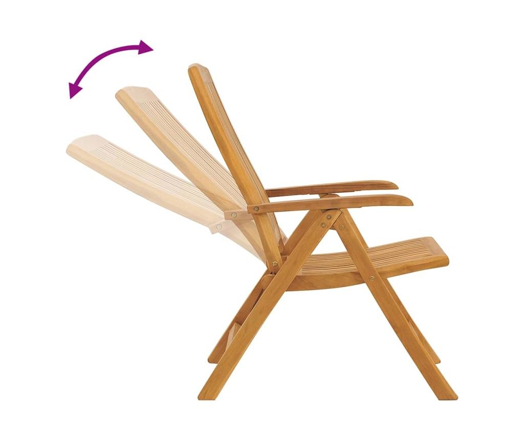 Комплект градински мебели, 3 части, масивно тиково дърво - 6