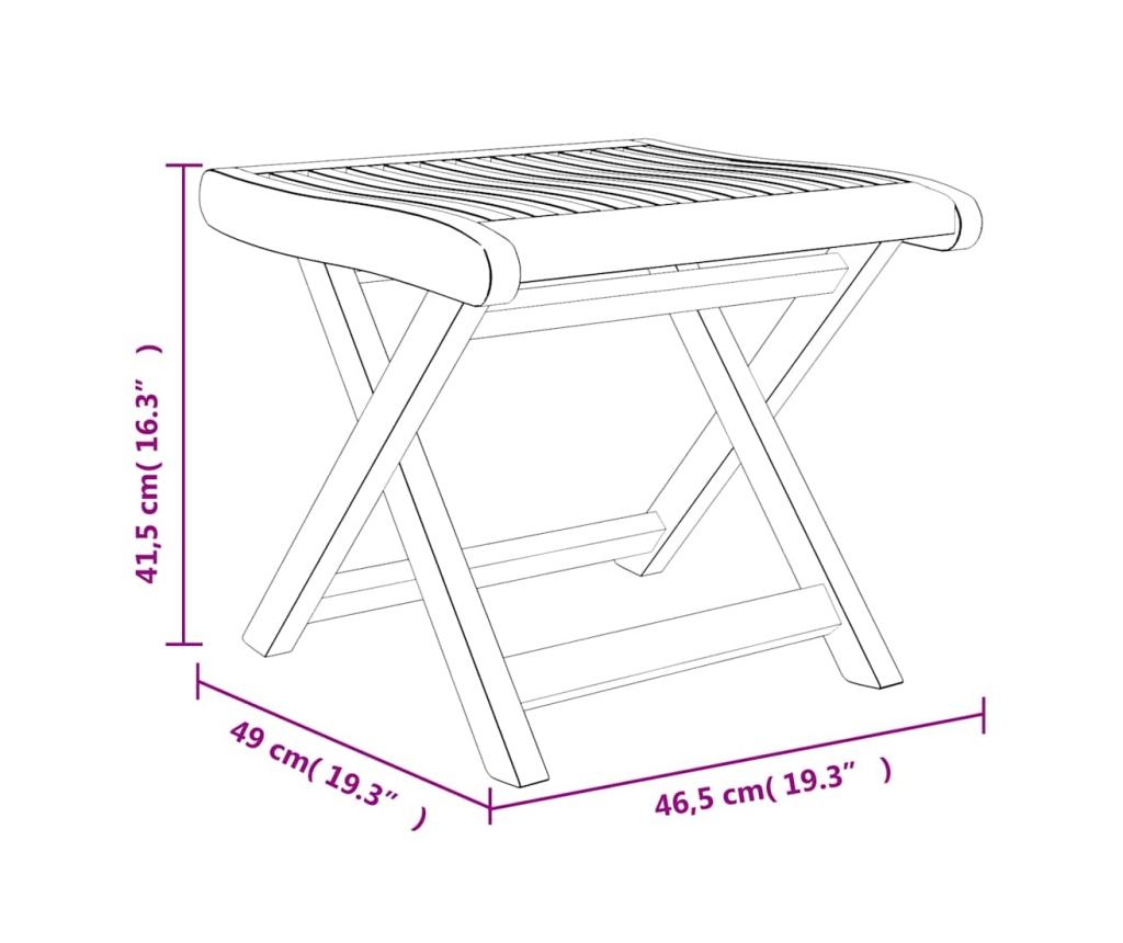 Комплект градински мебели, 3 части, масивно тиково дърво - 9