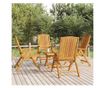 Комплект градински мебели, 5 части, масивно тиково дърво thumbnail 1