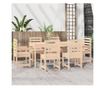 Градински комплект маса, 7 части, масивна борова дървесина thumbnail 3