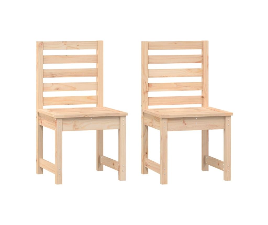 Градински комплект маса, 7 части, масивна борова дървесина - 6