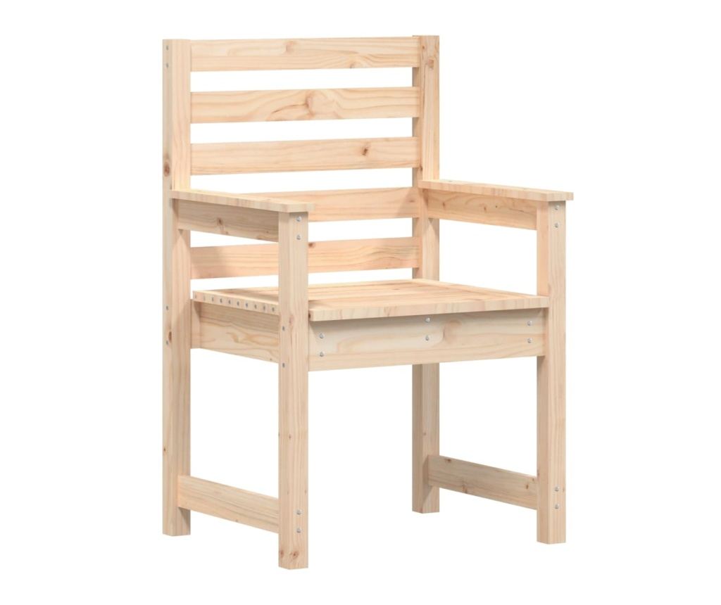 Градински комплект маса, 7 части, масивна борова дървесина - 7