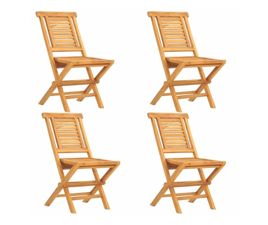 Градински комплект, масивно тиково дърво, 5 части - 3