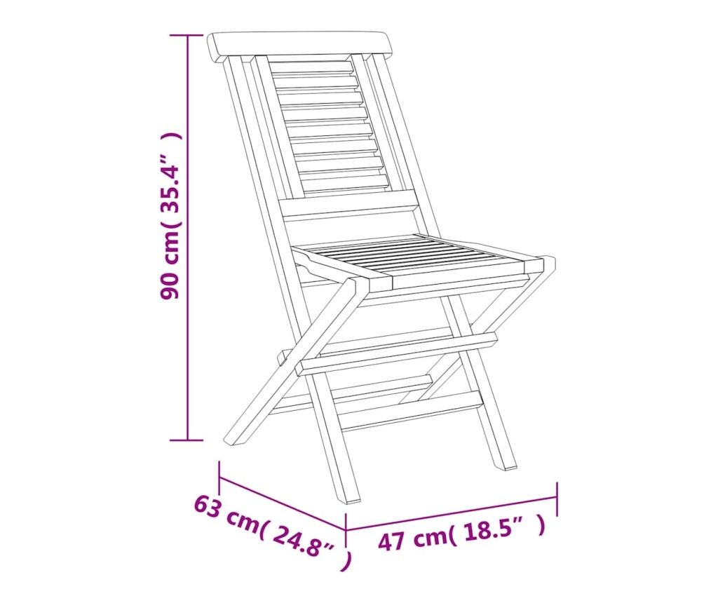 Градински комплект, масивно тиково дърво, 5 части - 8