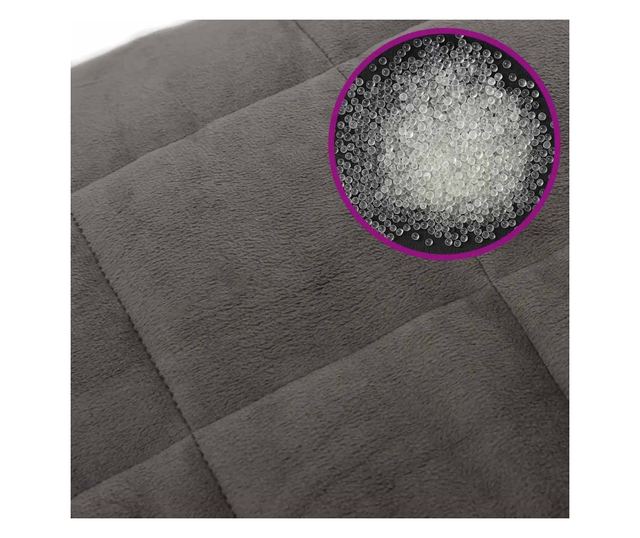 Утеждо одеяло с калъф, сиво, 138x200 см, 6 кг, текстил