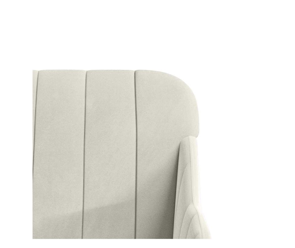 Bancă, crem, 110x76x80 cm, catifea - 6