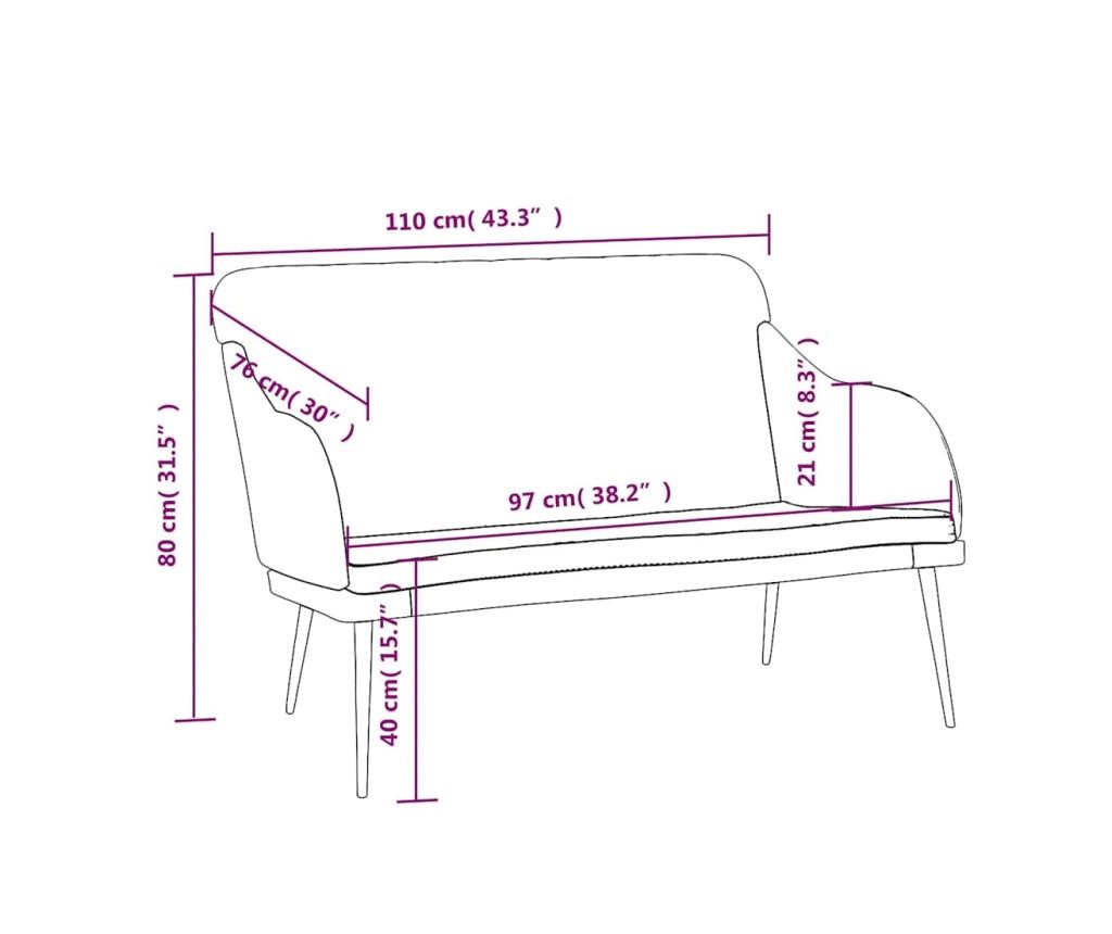 Пейка, тъмнозелена, 110x76x80 см, кадифе - 8
