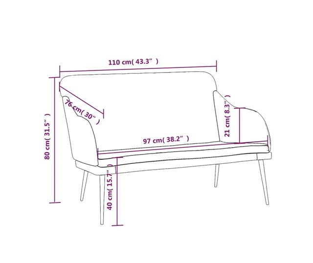 Пейка, кремава, 110x76x80 см, кадифе