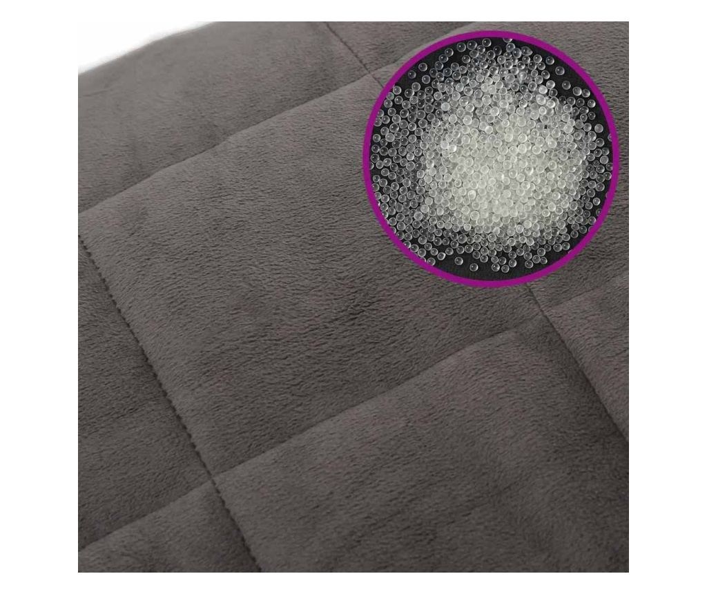 Терапевтично одеяло с калъф, сиво, 200x225 см, 13 кг, текстилен материал - 6