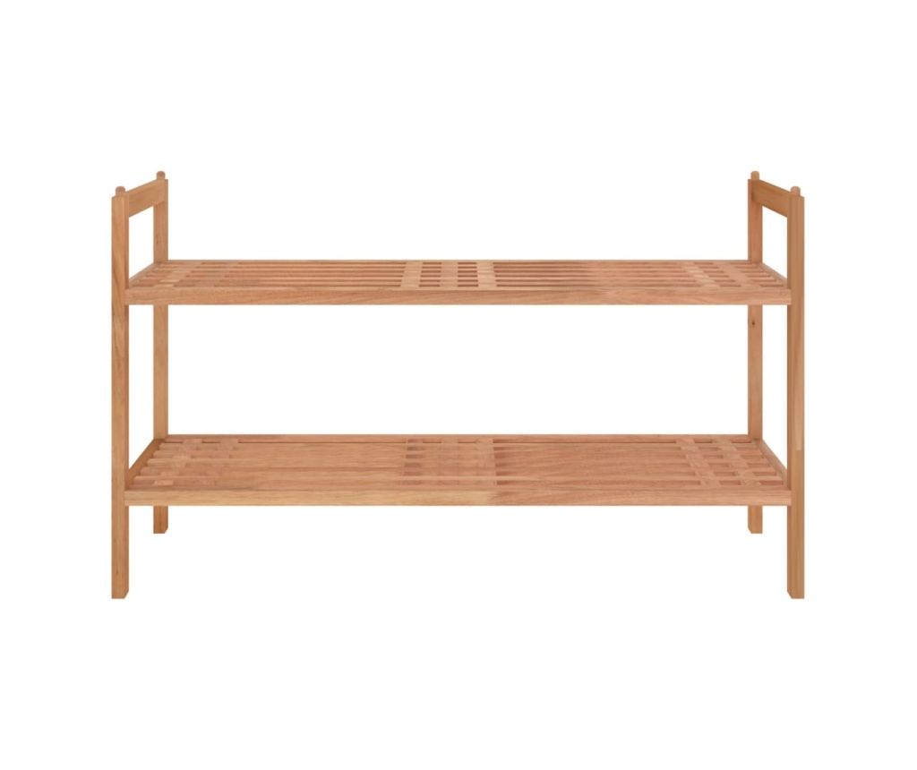 Шкаф за обувки, 69x27x41 см, масивно дърво орех - 3