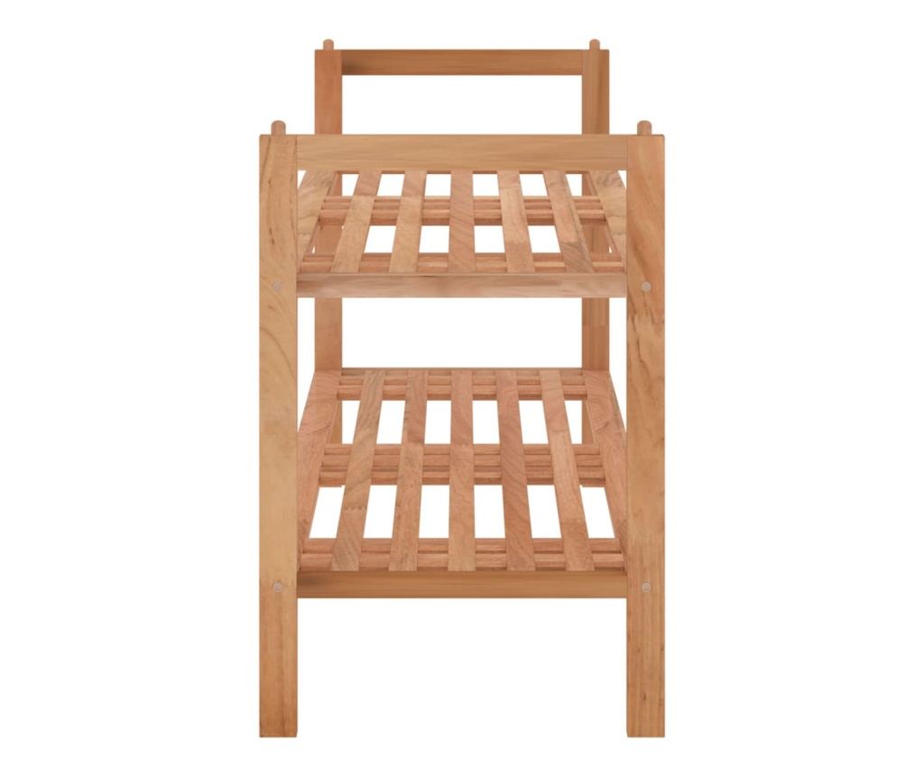 Шкаф за обувки, 69x27x41 см, масивно дърво орех - 4