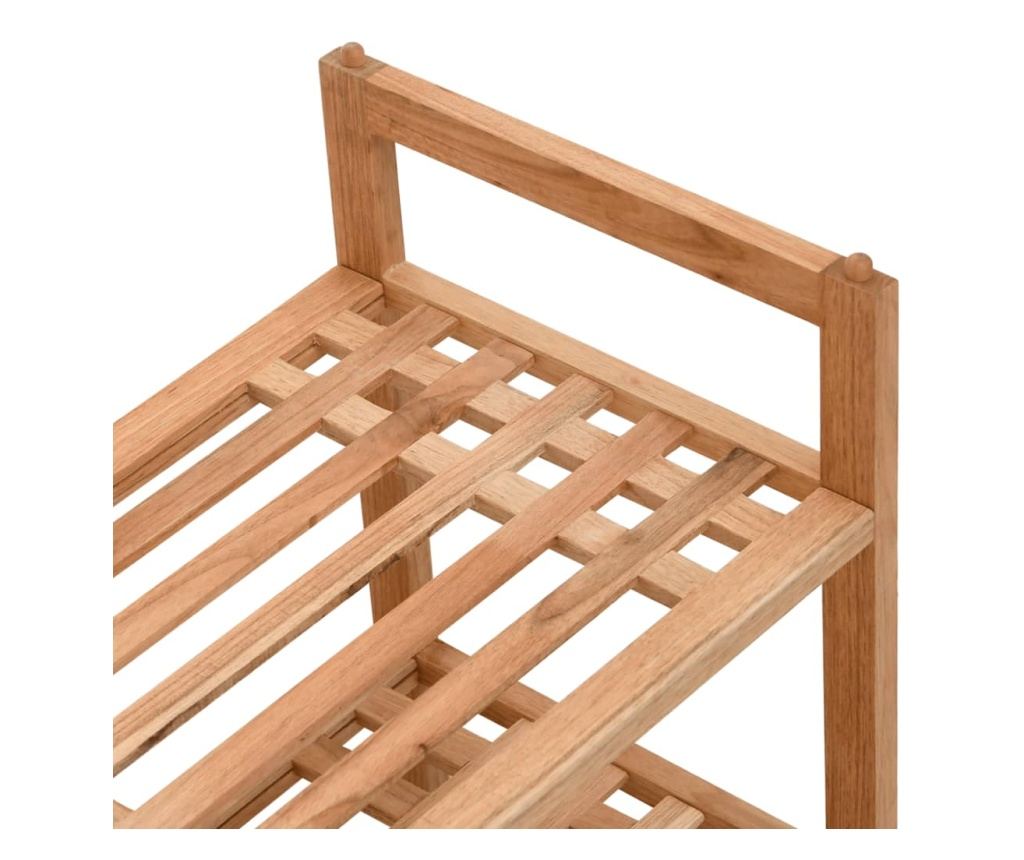 Шкаф за обувки, 69x27x41 см, масивно дърво орех - 5