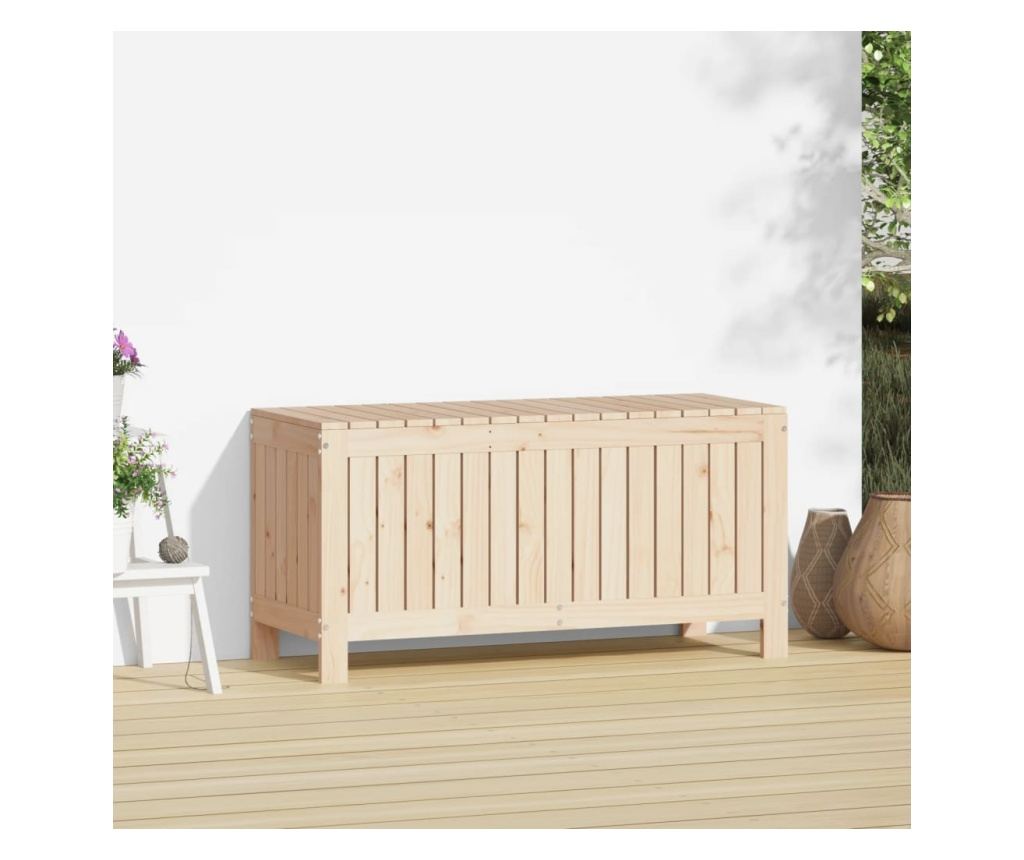 Градинска кутия за съхранение, 108x42.5x54 см, масивна борова дървесина - 3
