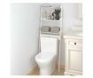 Тоалетна етажерка, бяла, 63.5x32x179 см, масивна борова дървесина