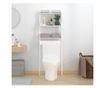 Тоалетна етажерка, бяла, 63.5x32x179 см, масивна борова дървесина