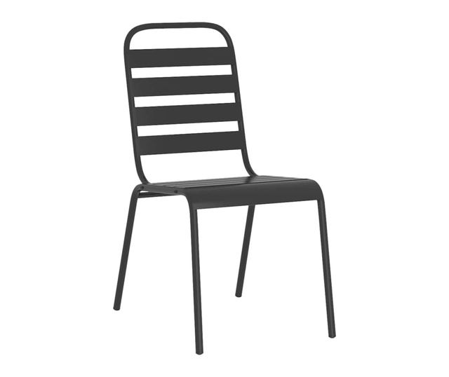 Комплект градински мебели, 5 части, антрацит, стомана