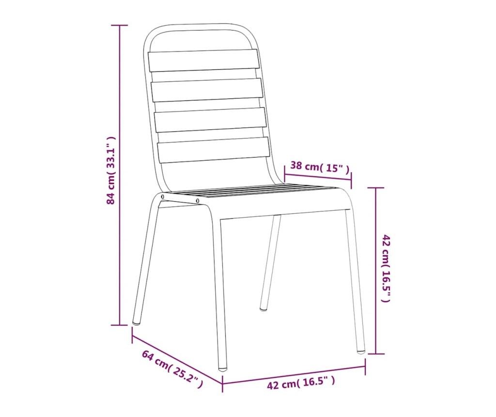Градински комплект за хранене, 5 части, антрацит, стомана - 10
