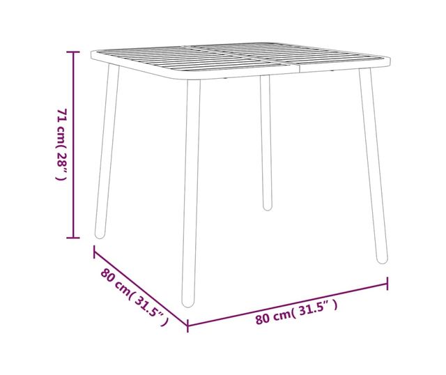 Комплект градински мебели, 5 части, антрацит, стомана