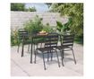 Градински комплект за хранене, 5 части, антрацит, стомана thumbnail 1