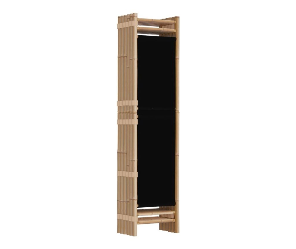 Skládací paraván se 6 panely 240 cm bambus a látka - 6