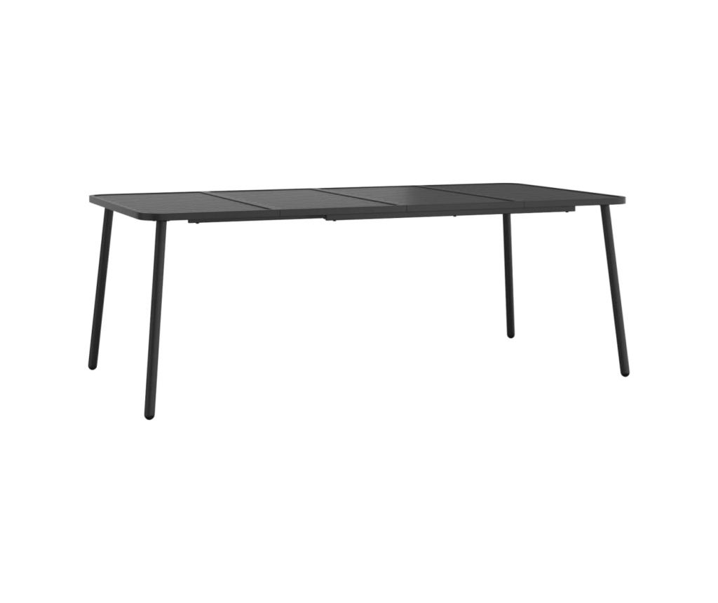 Комплект градински мебели, 9 части, антрацит, стомана - 7