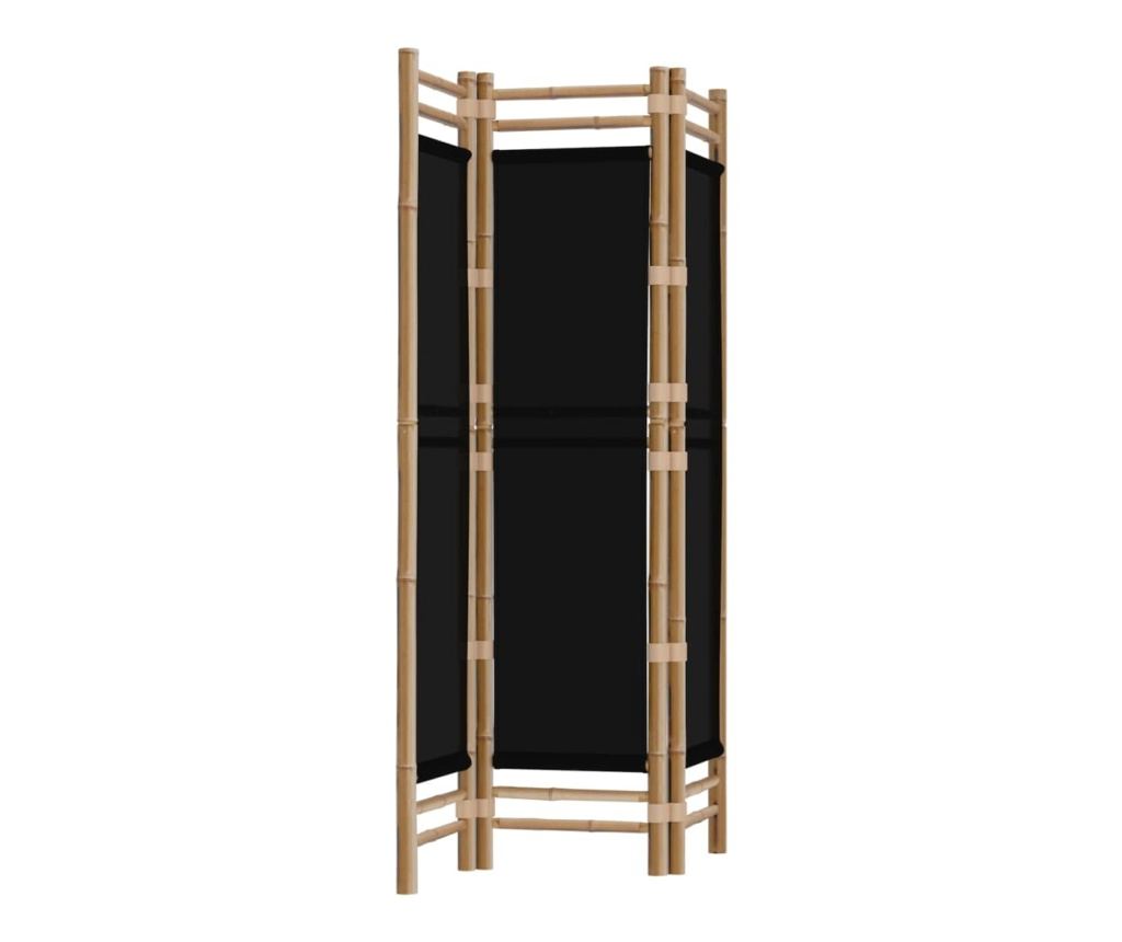 3-панелен сгъваем разделител за стая 120 см бамбук и плат - 5