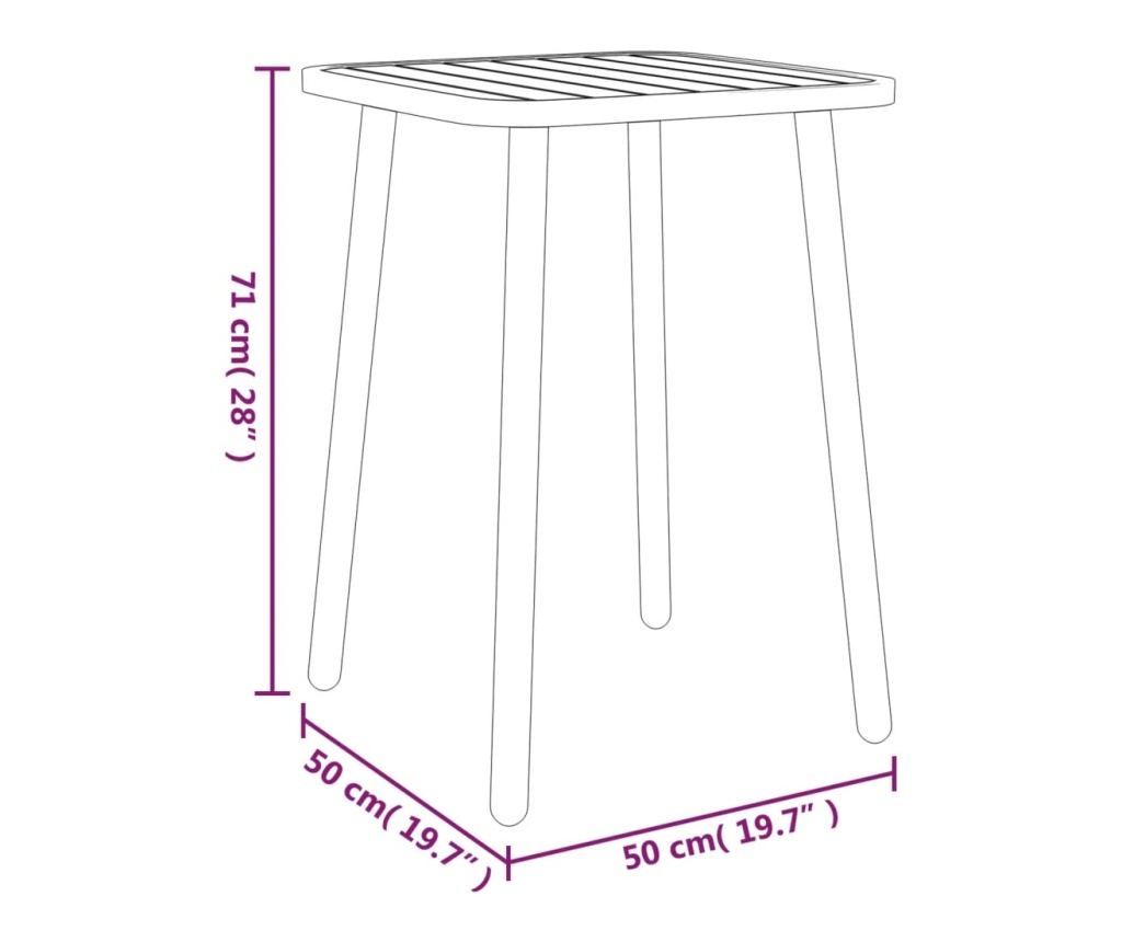 Градински комплект за хранене, 3 части, антрацит, стомана - 11