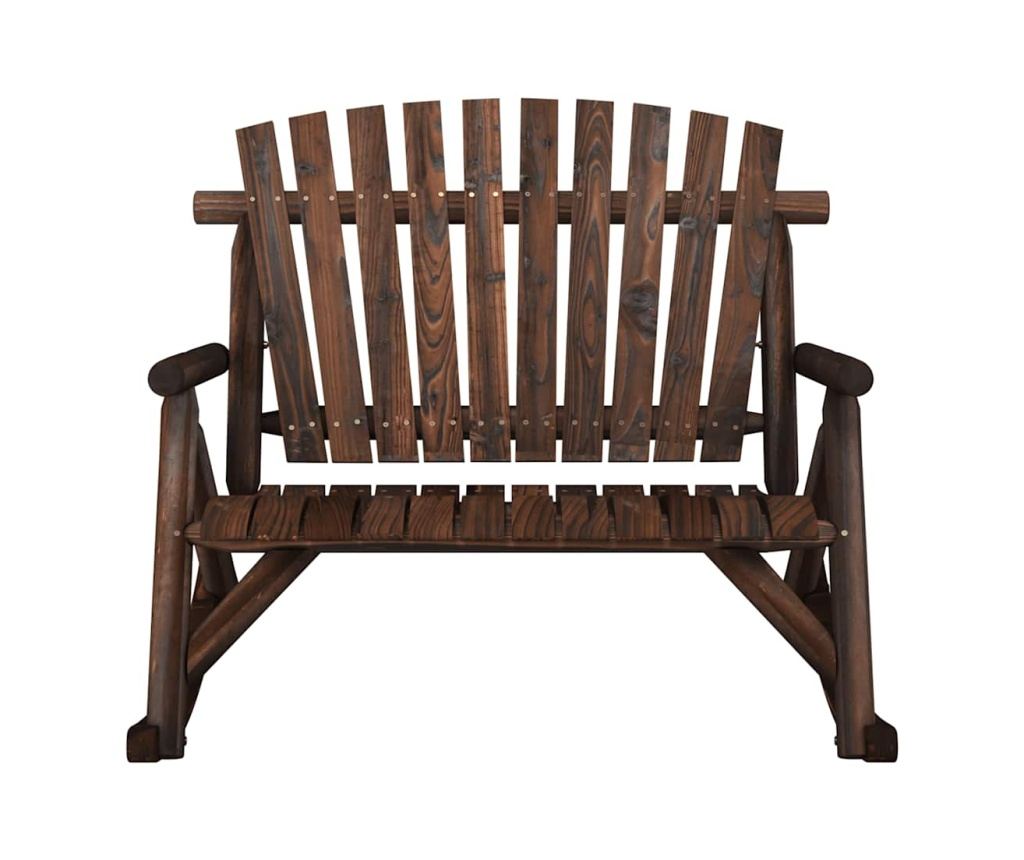 2-местна люлееща се пейка от масивна бяла ела, 123x96x102 см - 3