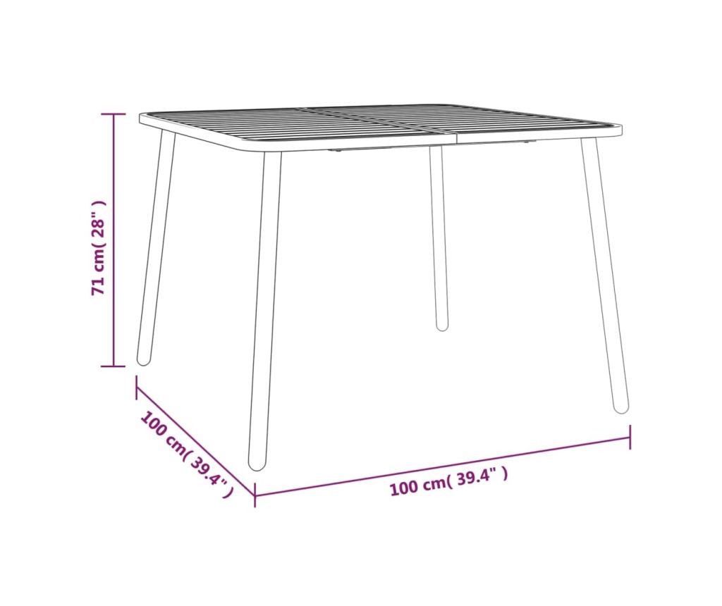 Zahradní jídelní set, 5 kusů, antracitová, ocel - 11