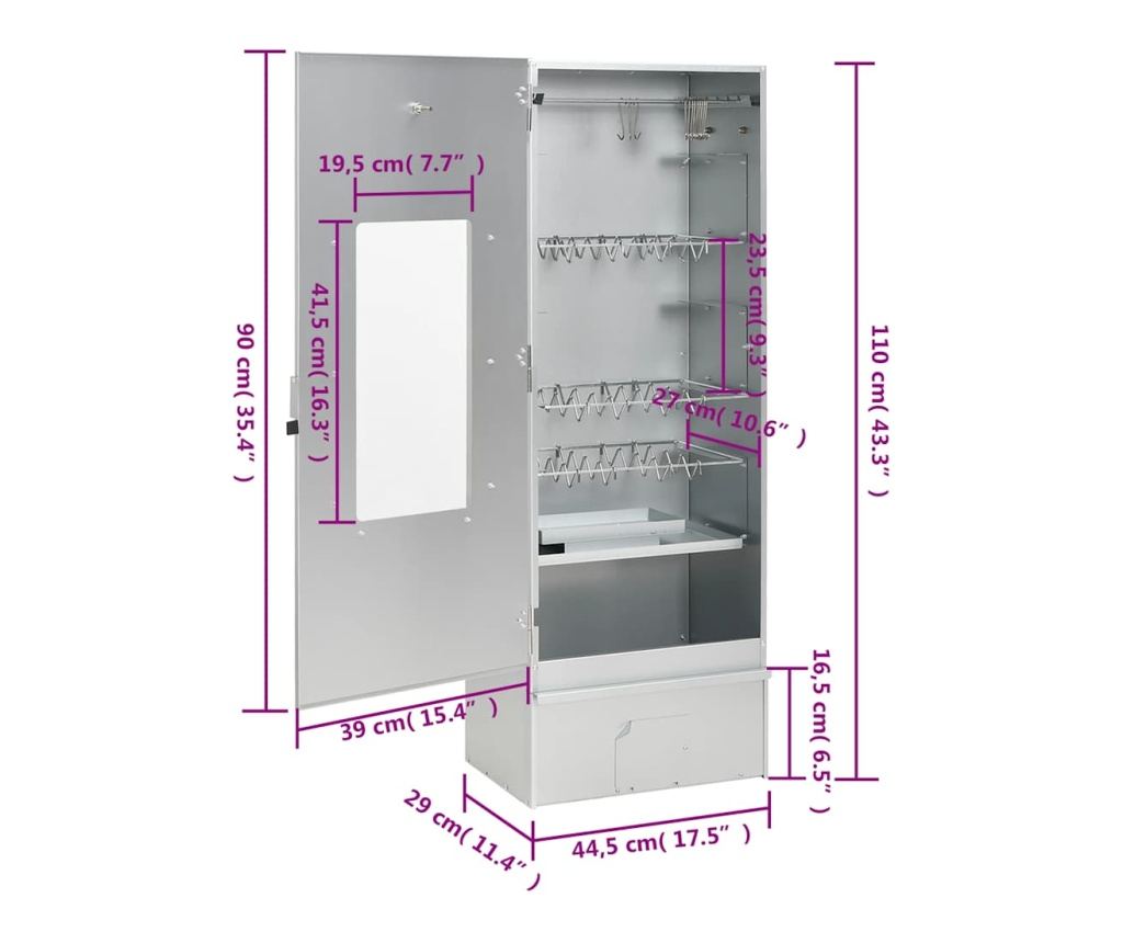 Пушилка за барбекю с маса, поцинкована стомана - 10