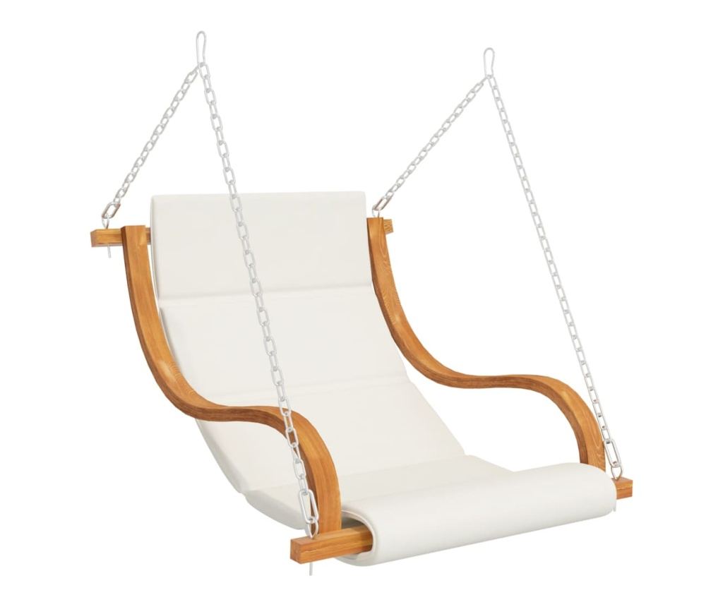 Шезлонг от масивна смърчова дървесина с покритие от тиково дърво и възглавница - 3