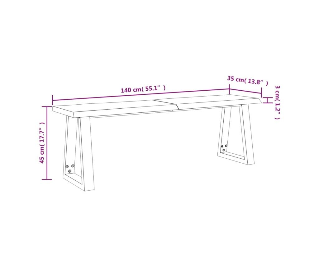 Комплект за хранене от 3 части, естествени ръбове, масивен акациев дървен материал - 12