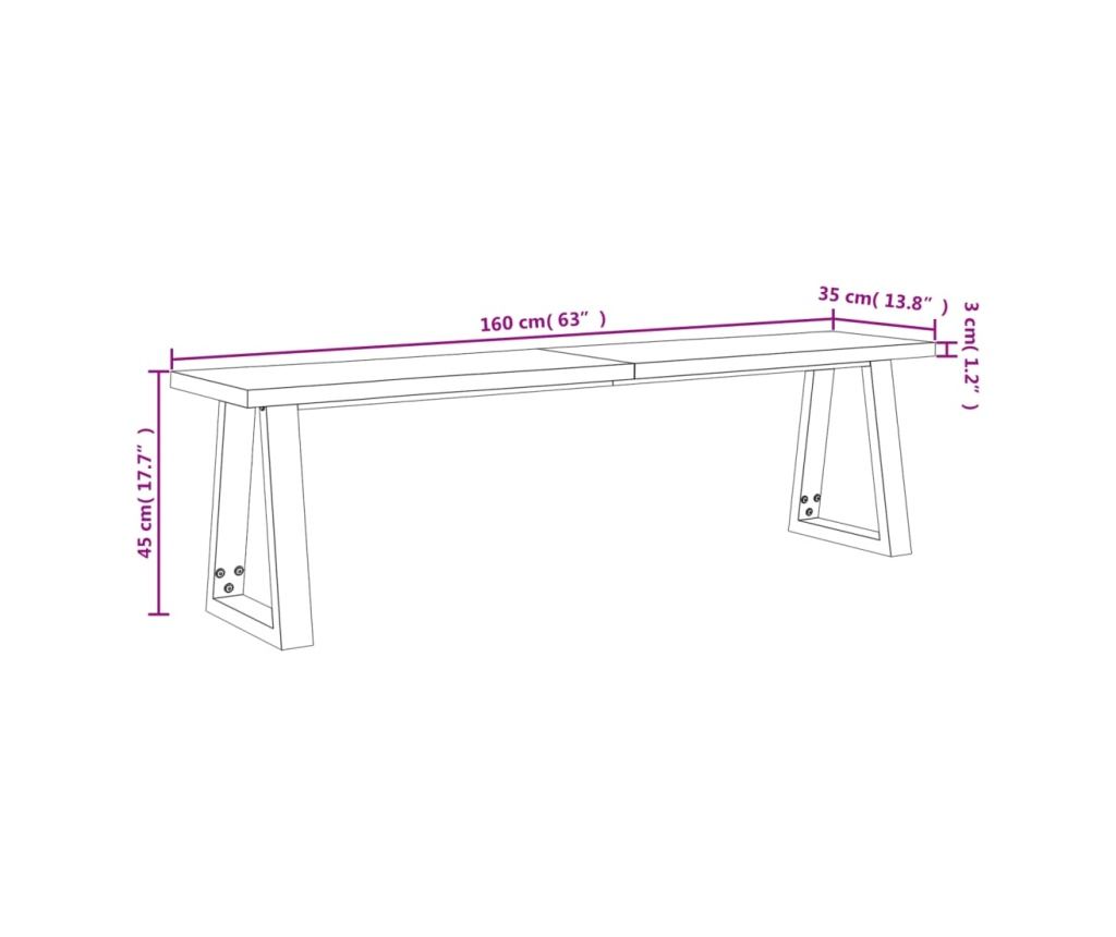 Комплект за хранене от 3 части, естествени ръбове, масивен акациев дървен материал - 12