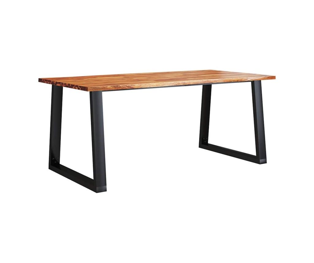 Комплект за хранене от 3 части, естествени ръбове, масивен акациев дървен материал - 3