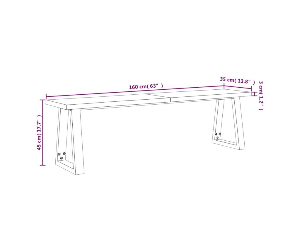 Комплект за хранене от 3 части, естествени ръбове, масивен акациев дървен материал - 12
