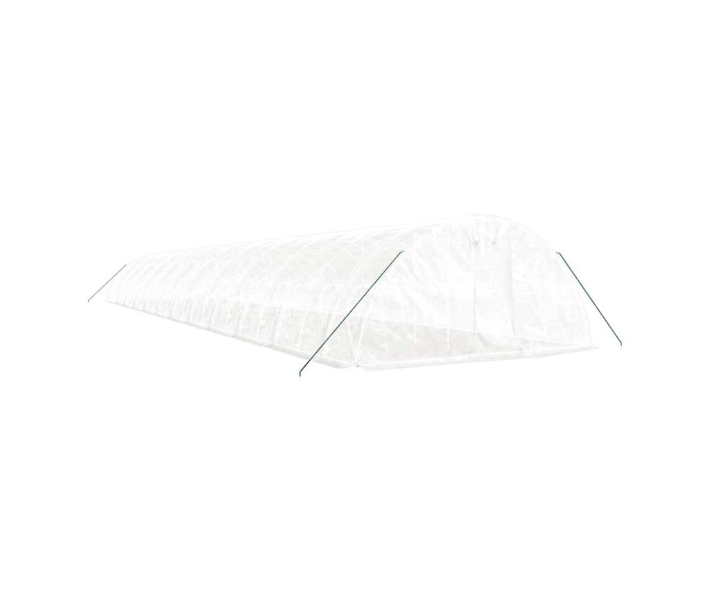 Оранжерия със стоманена рамка, бяла, 120 m², 24x5x2,3 m - 3